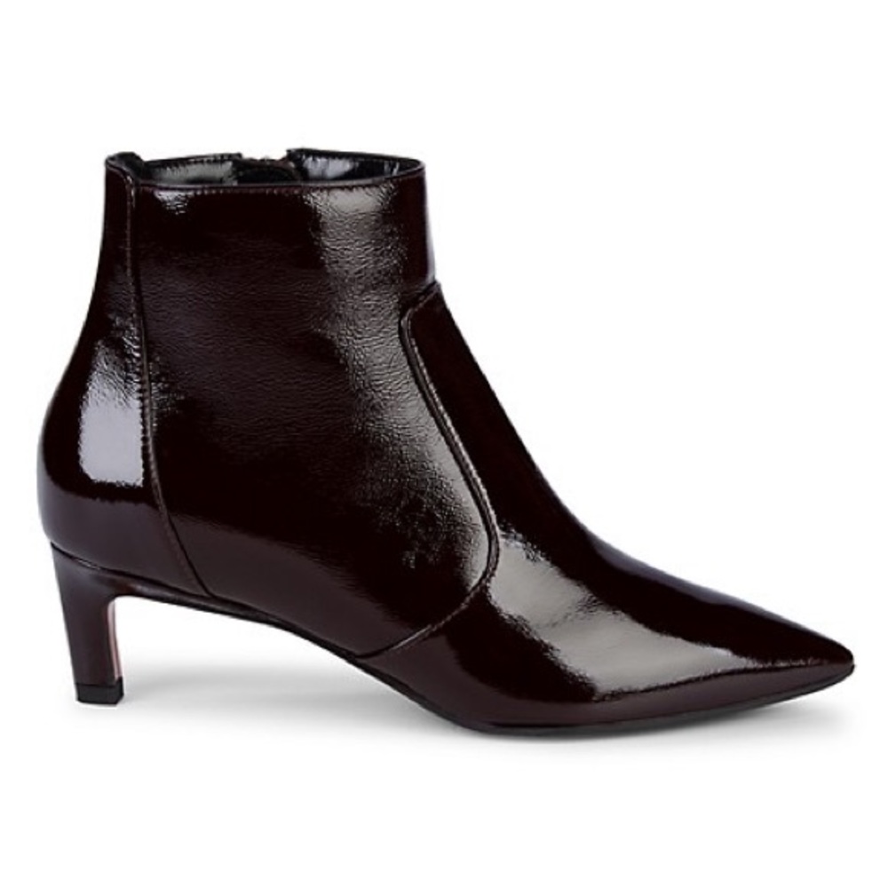 Marilisa Patent-Leather Kitten Heel Booties
